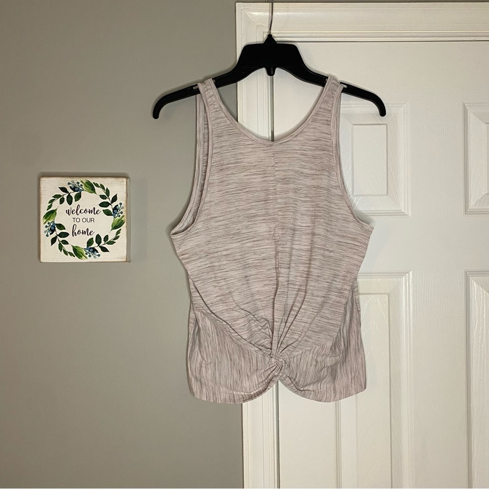Athleta Essence Spacedye Twist Tank Top Heathered Gray Medium Women’s Workout